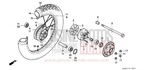 ROUE ARRIERE CA125S de 1995